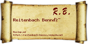 Reitenbach Bennó névjegykártya